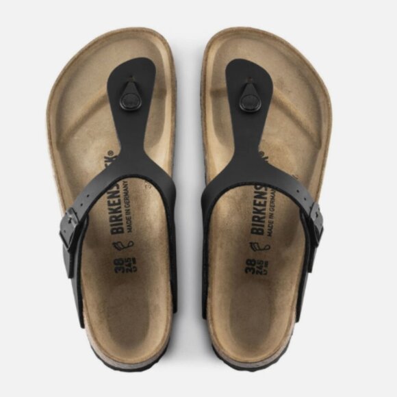 Birkenstock Gizeh Black BFLOR Women's Thong Sandals *NEW* "FAST SHIP" - Picture 2 of 5
